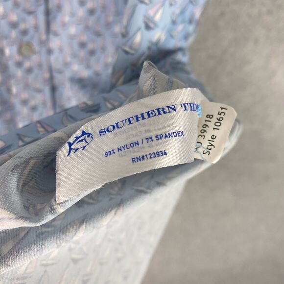 Southern Tide Shirt Mens XL Blue Forget A Boat It Button Down All Over Print - Picture 8 of 8